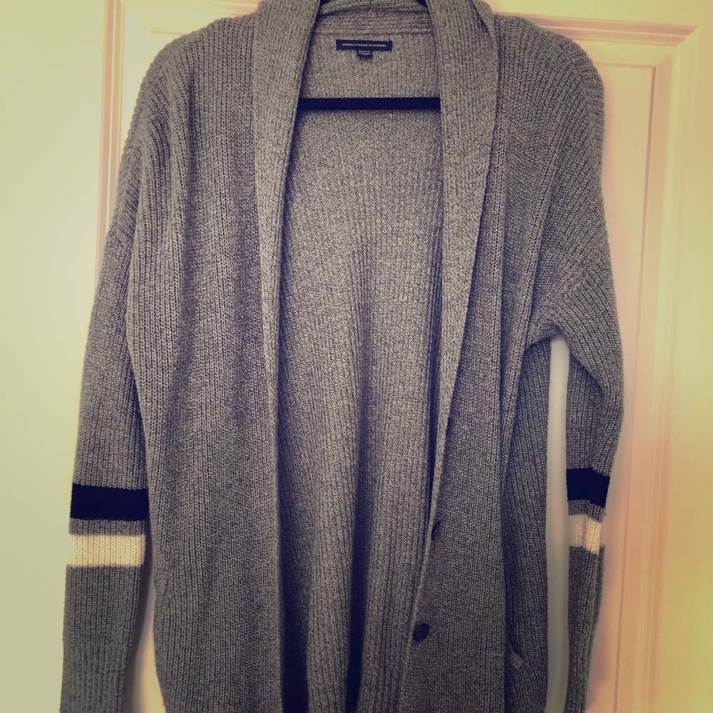 Charcoal Varsity Cardigan